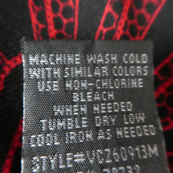 Vintage 90s Dress Asymmetrical Red Black Tulip Faux Wrap L - Picture 8 of 8